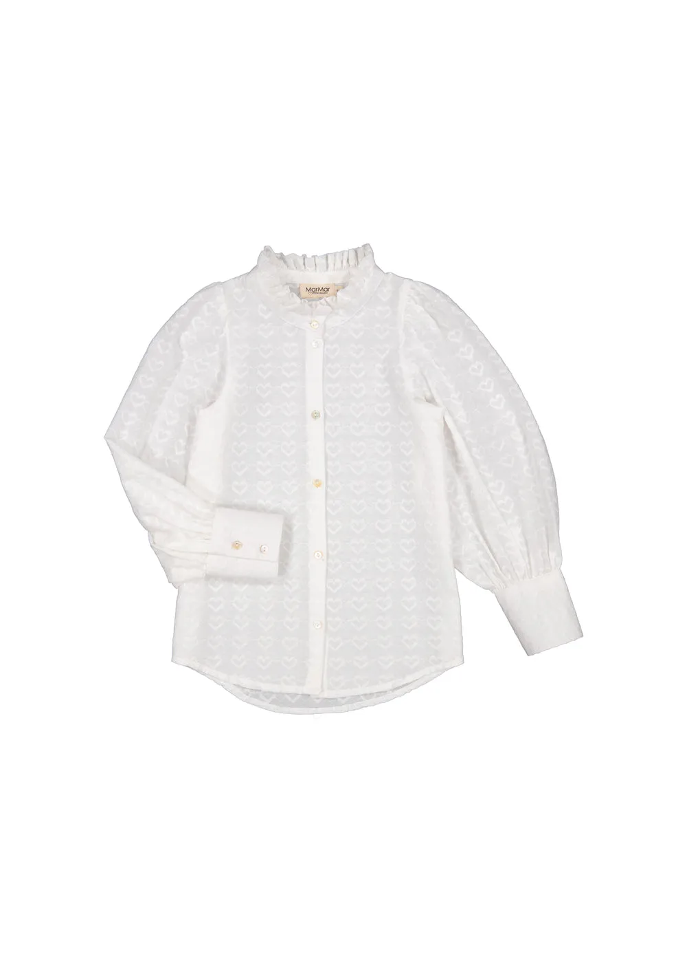 MarMar Tribeca bluse White 92-152 hjertebroderi