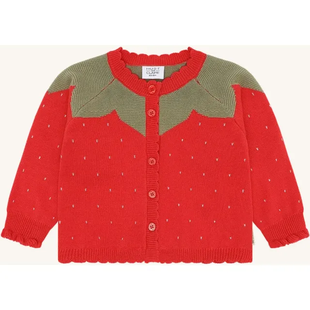 Hust & Claire HCCilja Strawberry cardigan Poppies bomuld