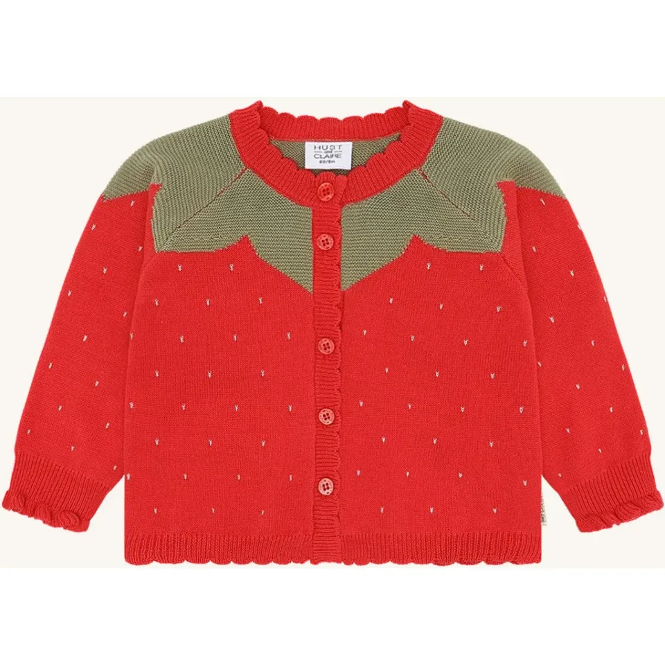 Hust & Claire HCCilja Strawberry cardigan Poppies bomuld