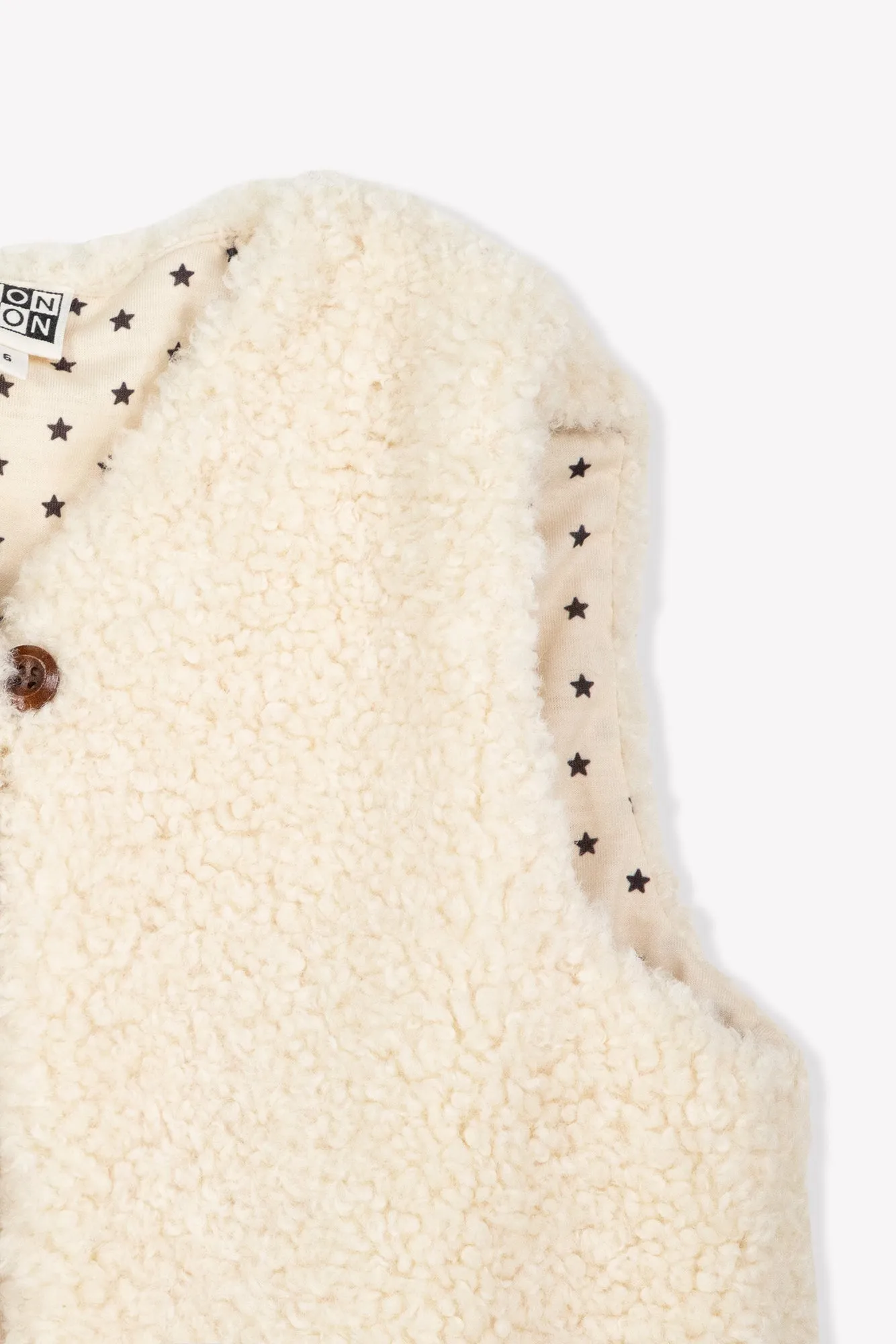 Bonton Beti Milk vest sherpa børn mælkehvid
