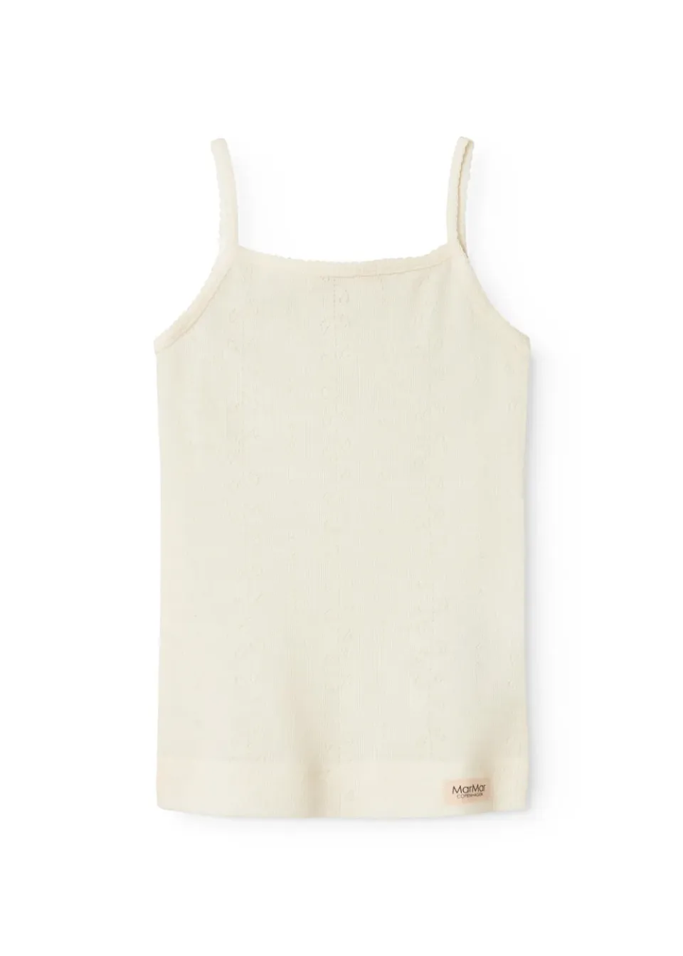 MarMar Copenhagen Strap Vest uldundertrøje Natural pointelle