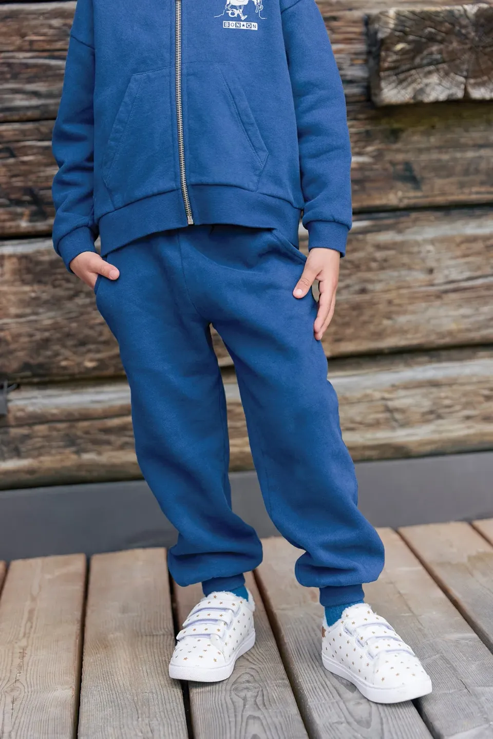 Bonton Lolito Uni Bleu Brut joggingbukser blå bomuld
