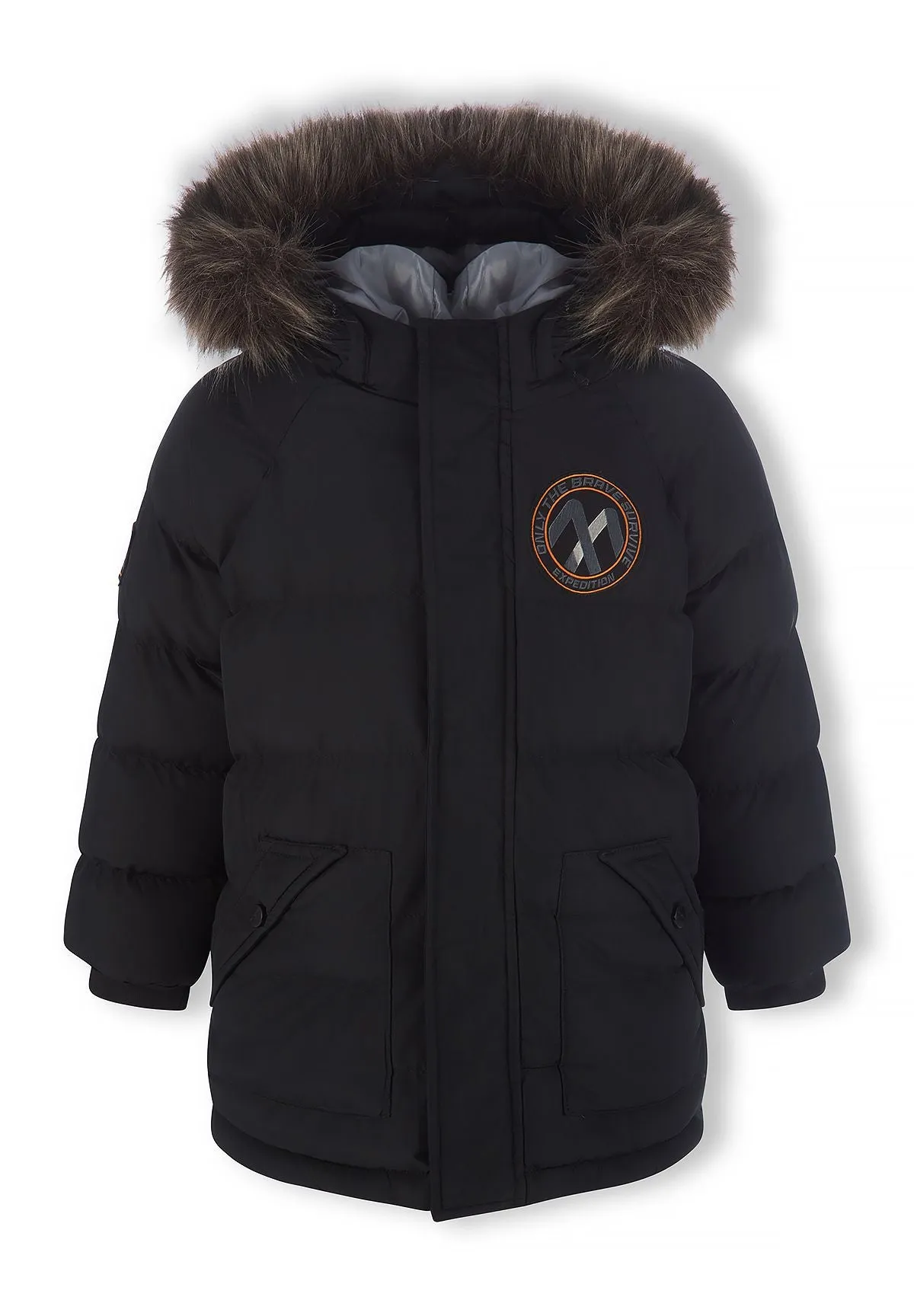 Minoti 45222 parka sort med hætte til drenge