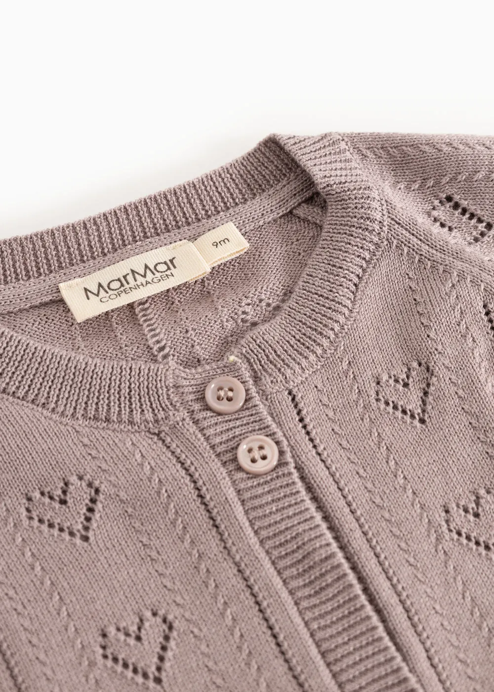 MarMar Totti strikcardigan Dusty Purple økologisk bomuld