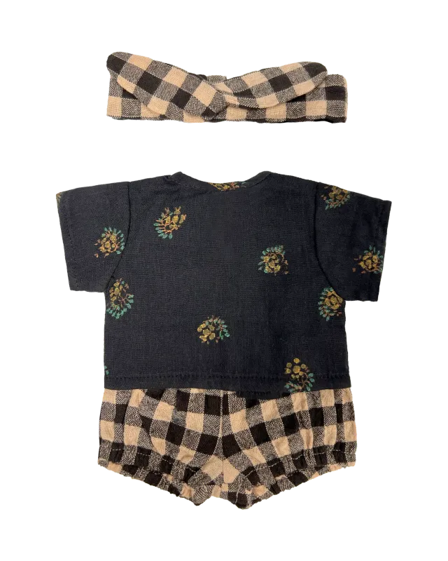 Emile et Ida Bloomer Vichy Café dukketøj onesize ternet bomuld