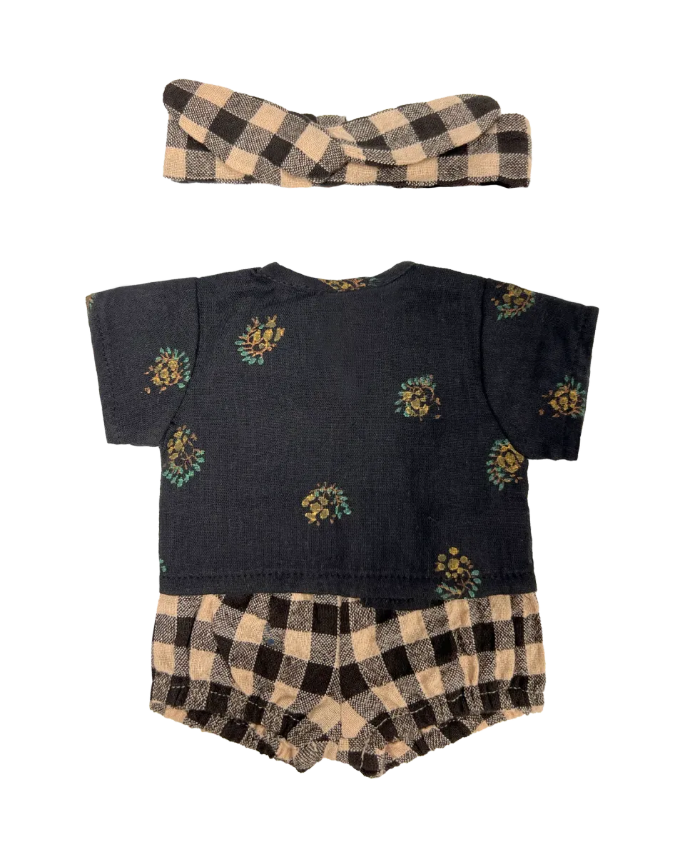 Emile et Ida Bloomer Vichy Café dukketøj onesize ternet bomuld
