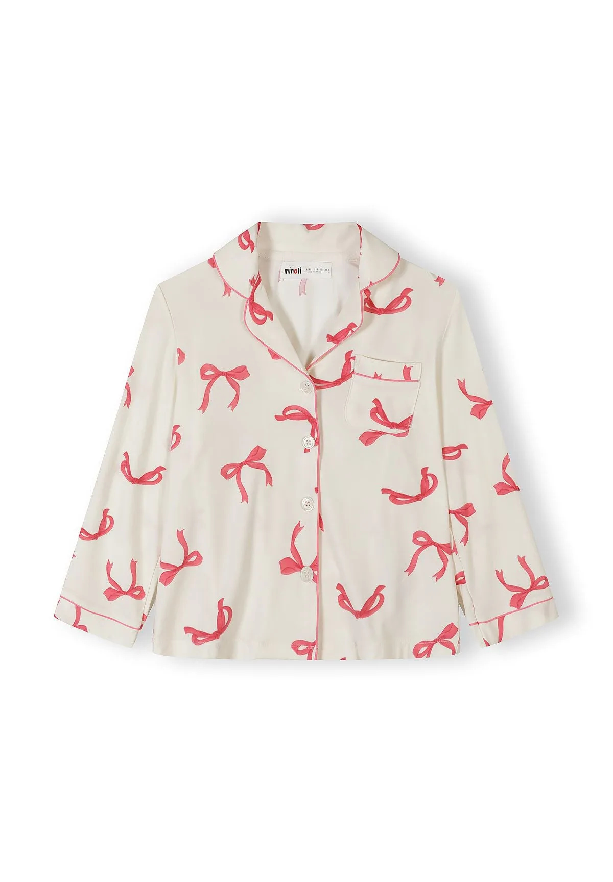 Minoti 44904 pyjamas pige creme sløjfer
