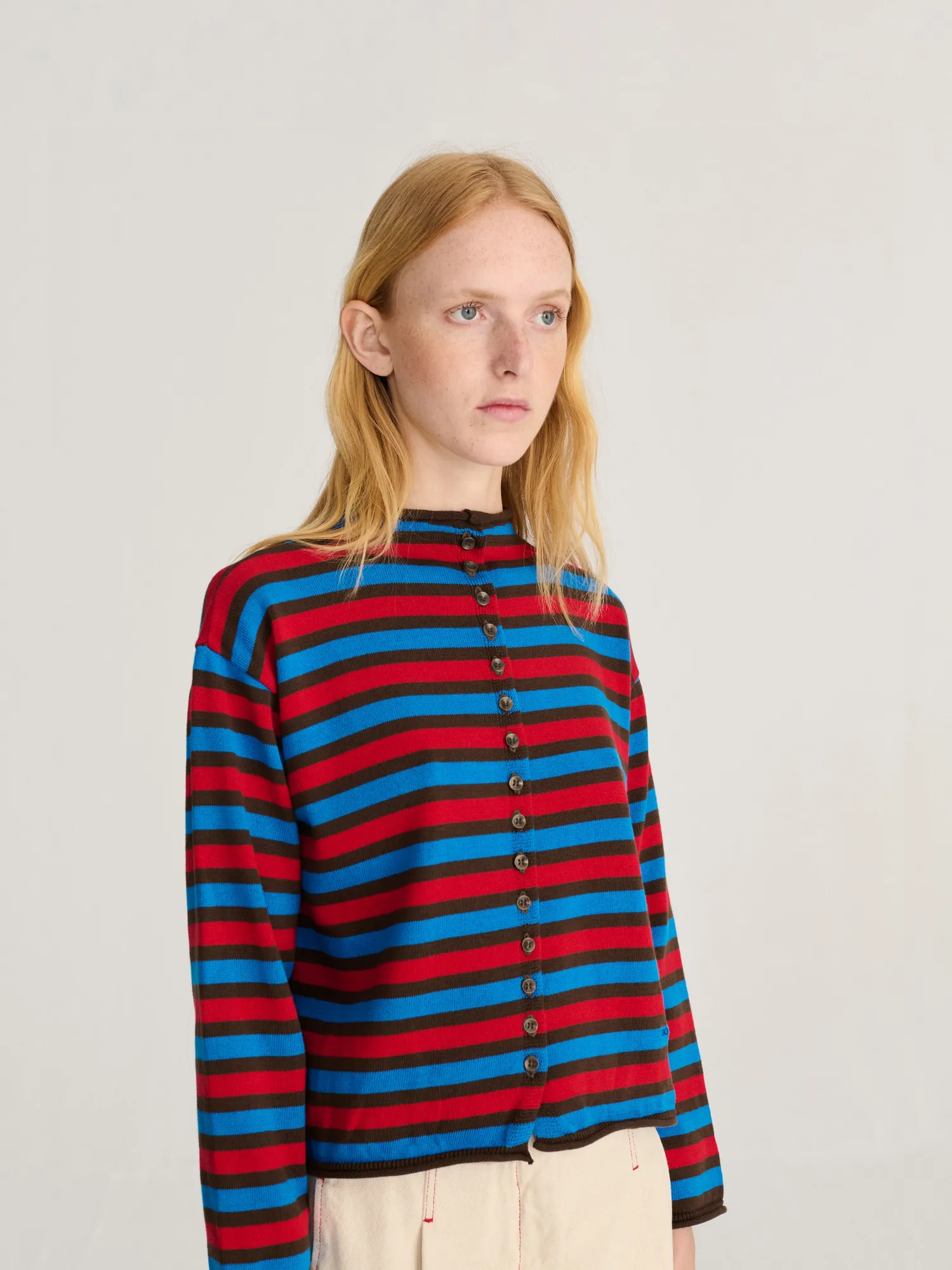Bobo Choses stribet cardigan bomuld relaxed fit