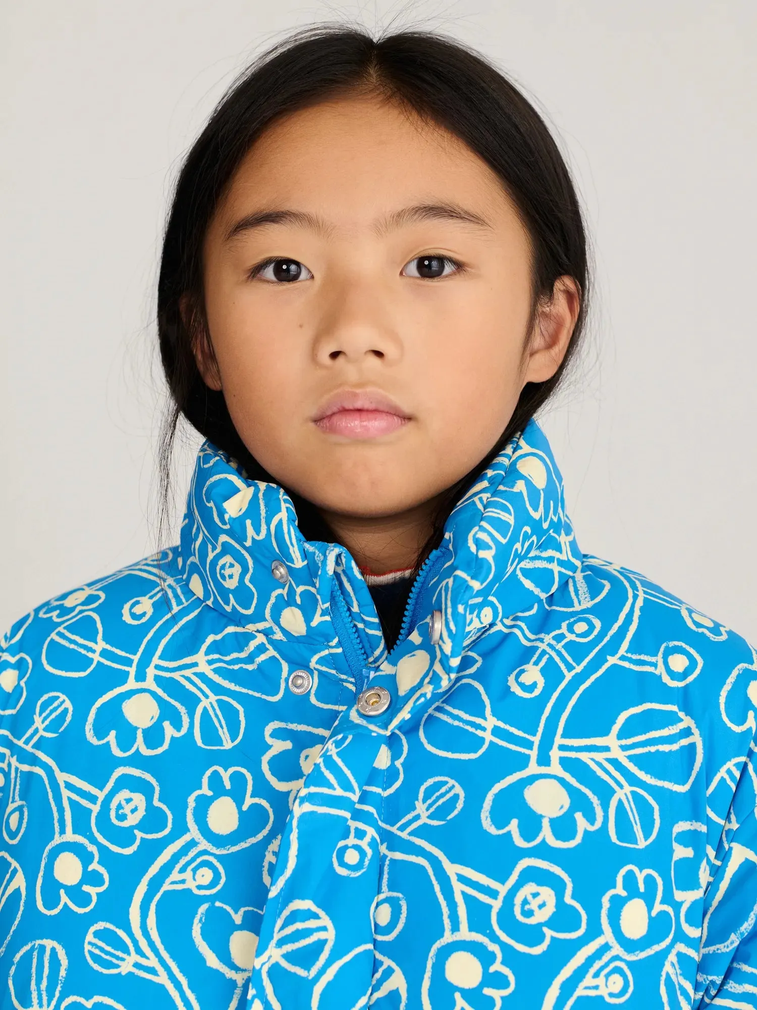 Bobo Choses Sketchy Flowers All Over anorak blå 6-7 år genbrug