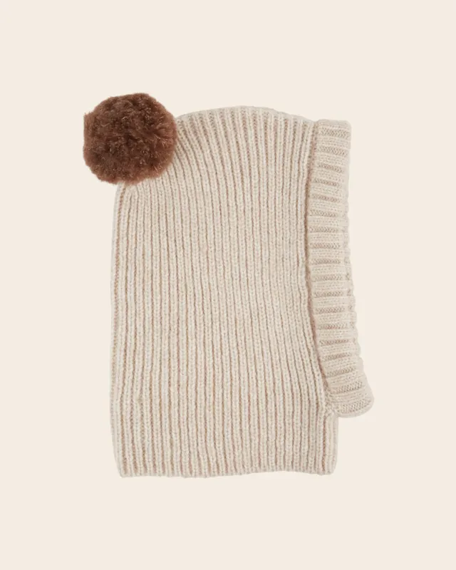 Emile et Ida elefanthue beige merinould med pompon