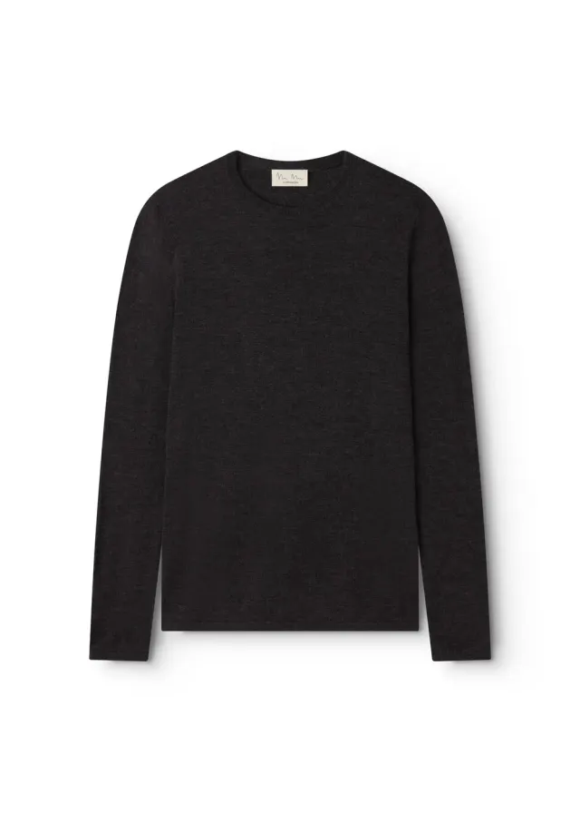MarMar Tanne W bluse Black Grey Melange merino