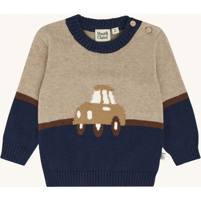 Hust & Claire Pilou Old Car pullover blå økologisk
