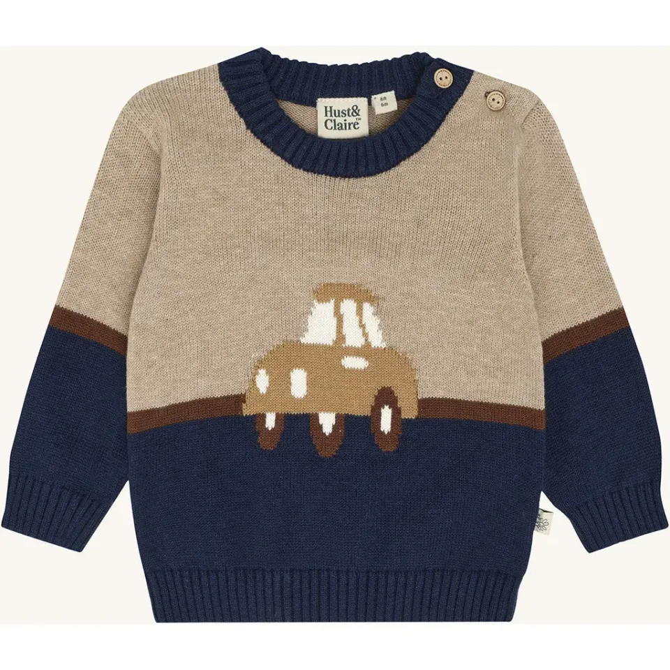 Hust & Claire Pilou Old Car pullover blå økologisk