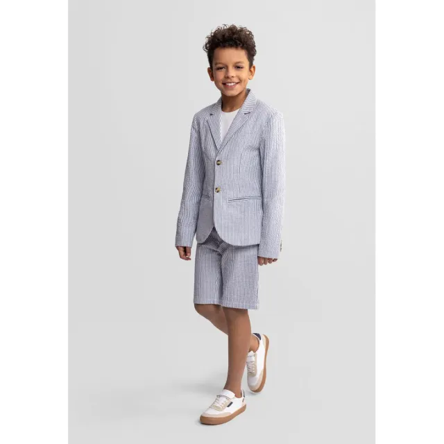 Minoti 44618 blazer mørkeblå stribet strækbar