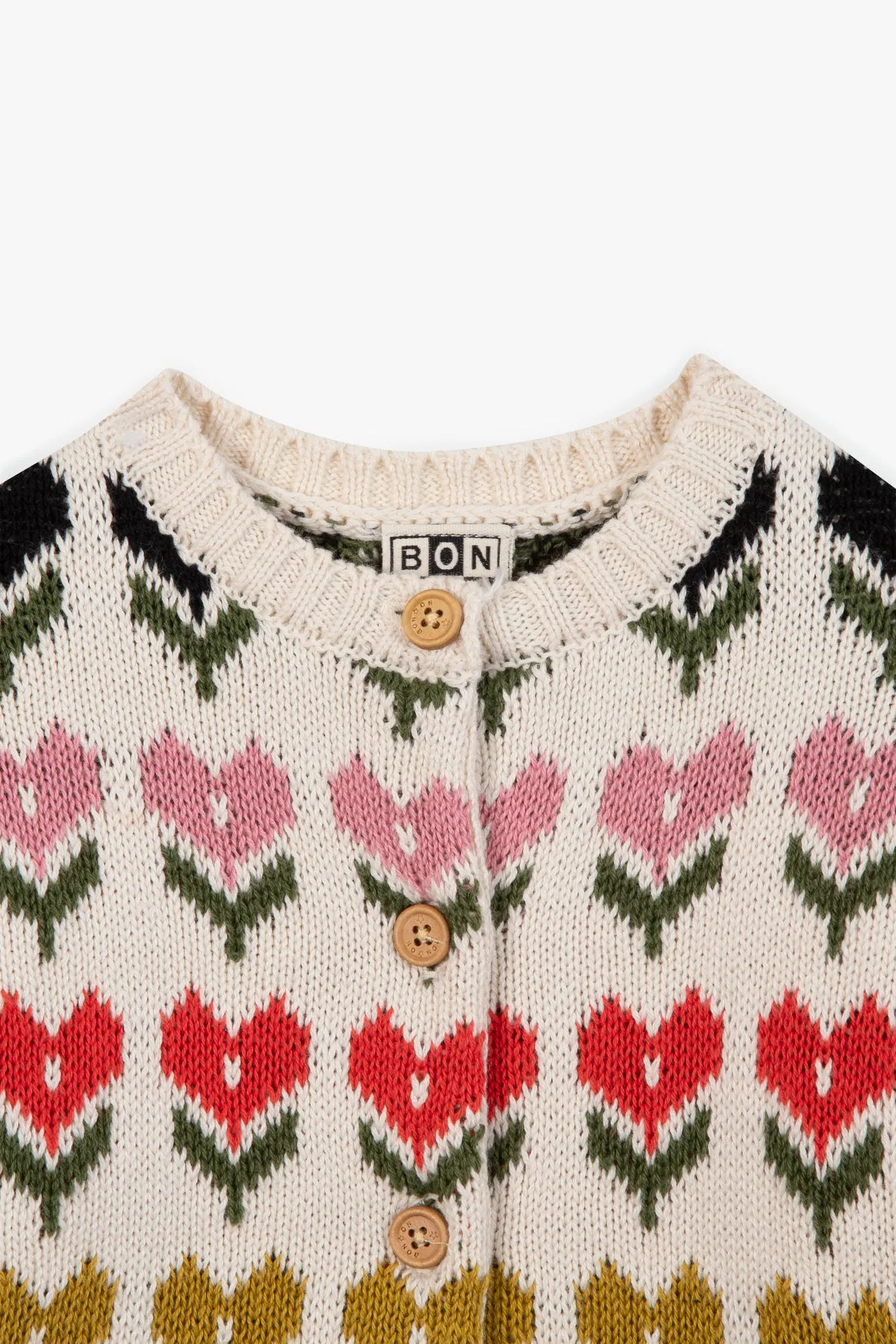 Bonton Maligne Mouton babycardigan ecru bomuld