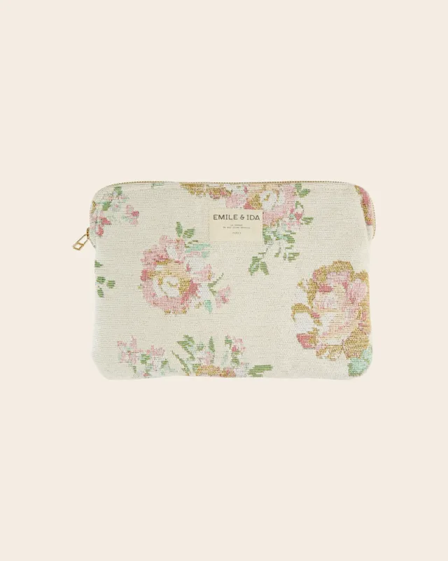 Emile et Ida Antoinette clutch beige blomst