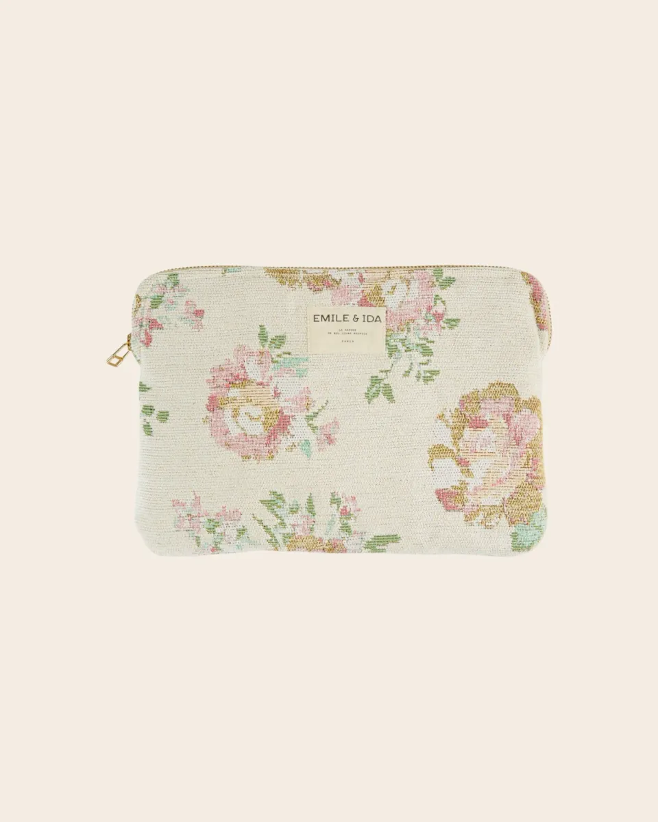Emile et Ida Antoinette clutch beige blomst