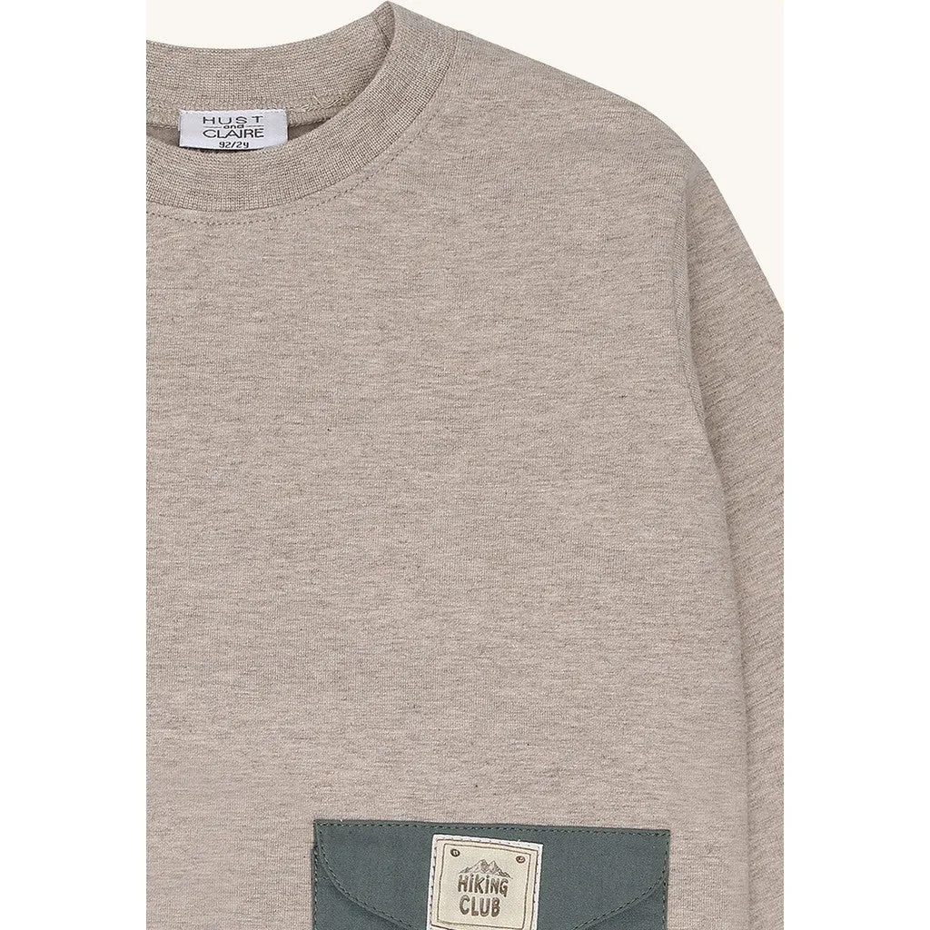 Hust & Claire HCAnton langærmet bluse Beige Melange