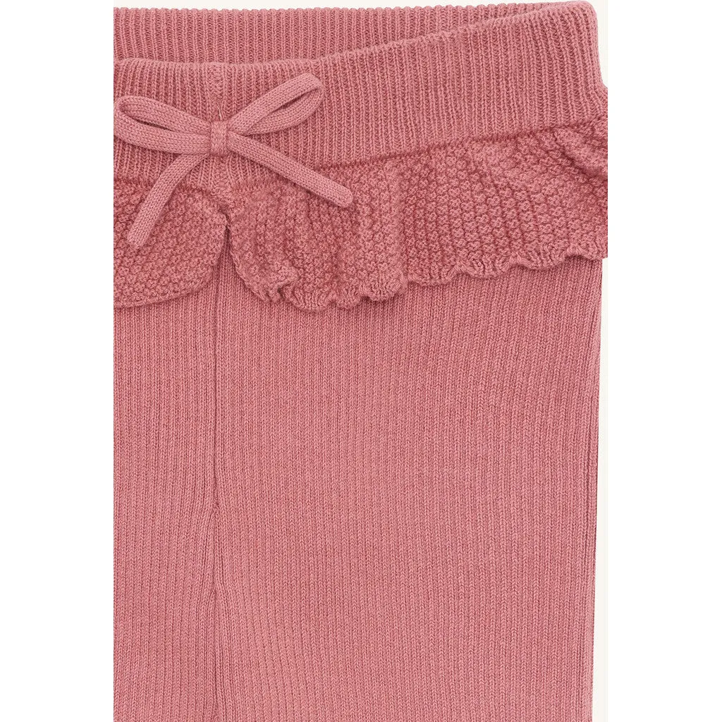 Hust & Claire HCLisa knit rib leggings Dry Rose økologisk