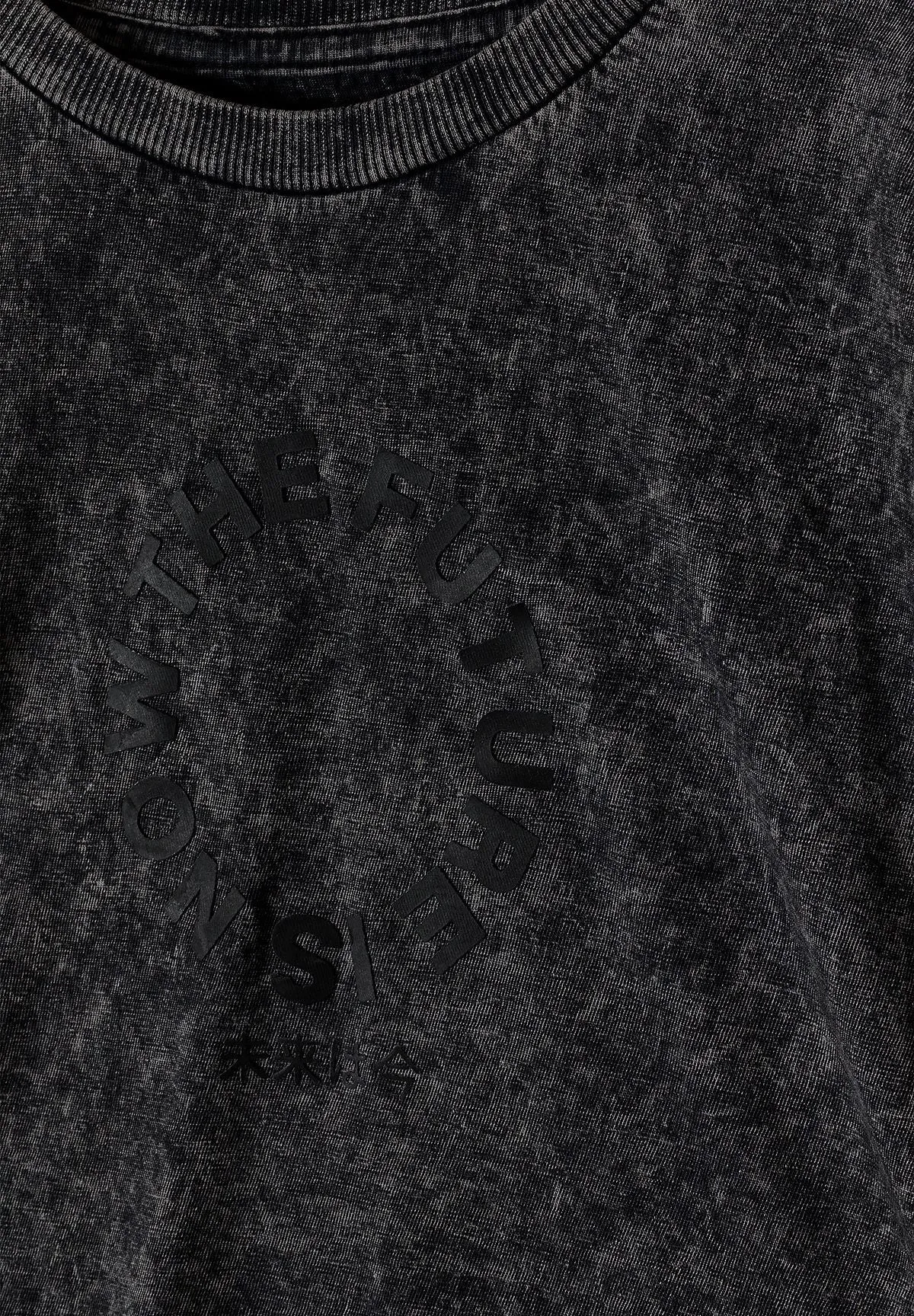 Minoti 44791 shorts-sæt grå acid-wash