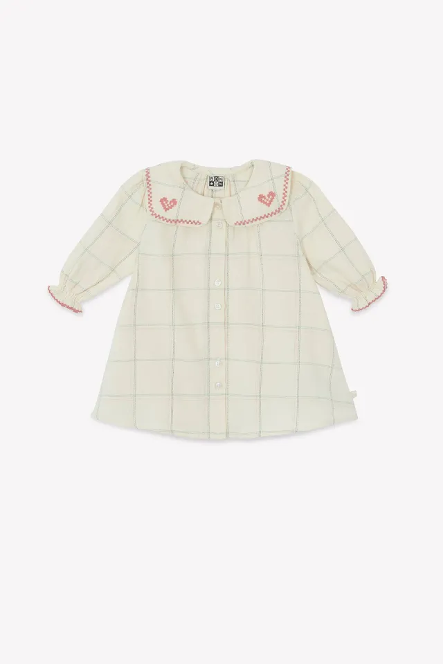 Bonton Mesange Carreau Winter kjole ternet flonel