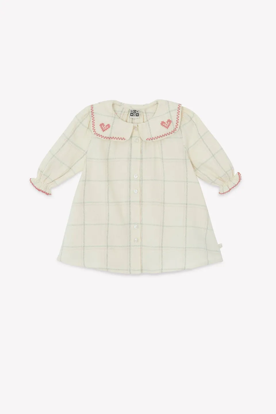 Bonton Mesange Carreau Winter kjole ternet flonel