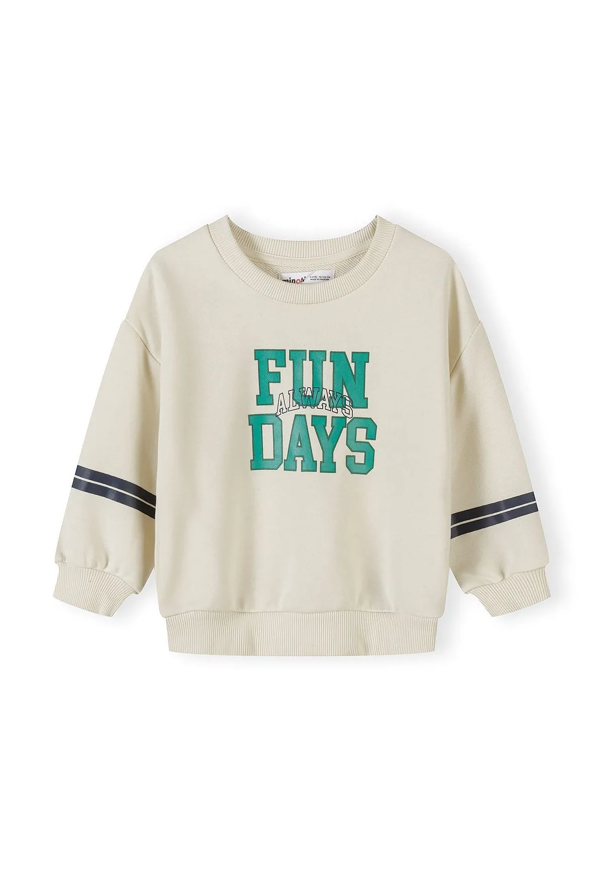Minoti 44762 sweatshirt 2-pak grøn creme til drenge