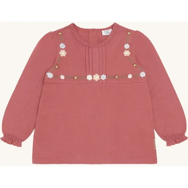 Hust & Claire Alma Dot bluse Dry Rose bomuld