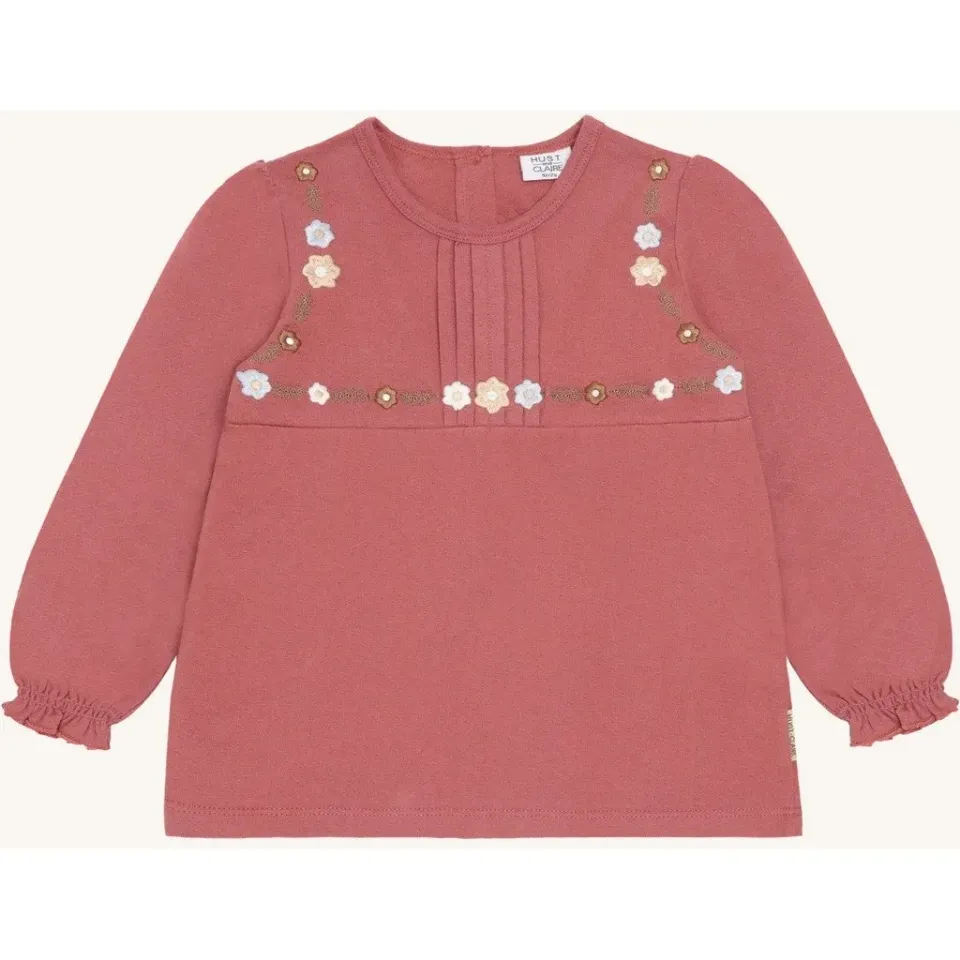 Hust & Claire Alma Dot bluse Dry Rose bomuld