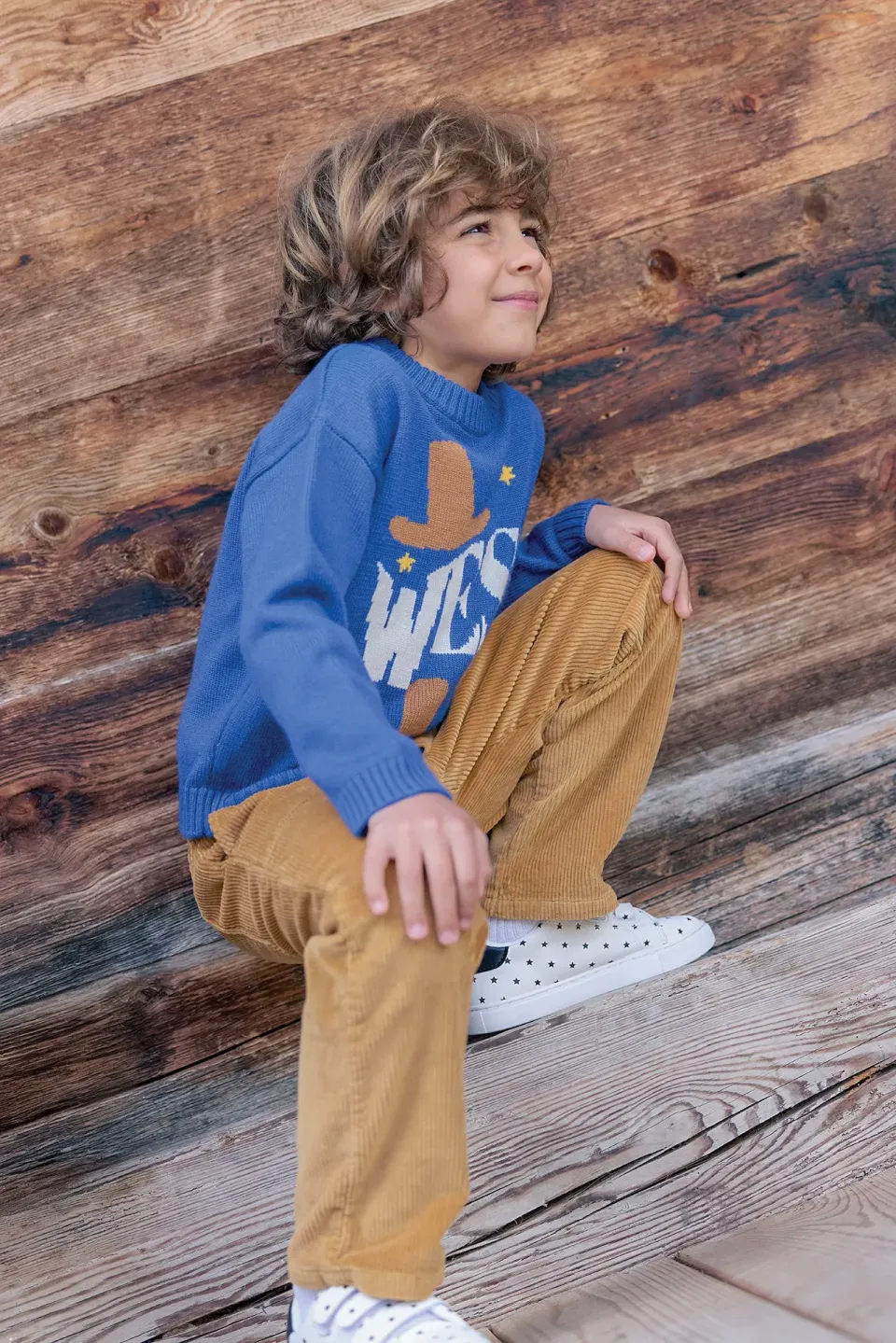 Bonton Milton West sweater blå uld 4A-14A