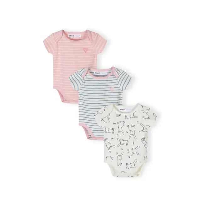 Minoti 44543 rib body til piger 3-pak rosa
