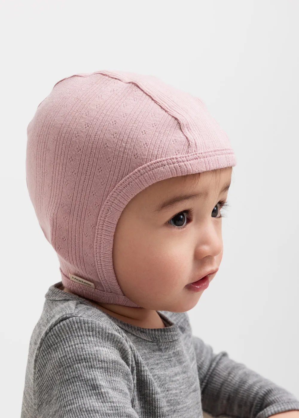 MarMar Hoody babyhjelm Soft Berry modal pointelle