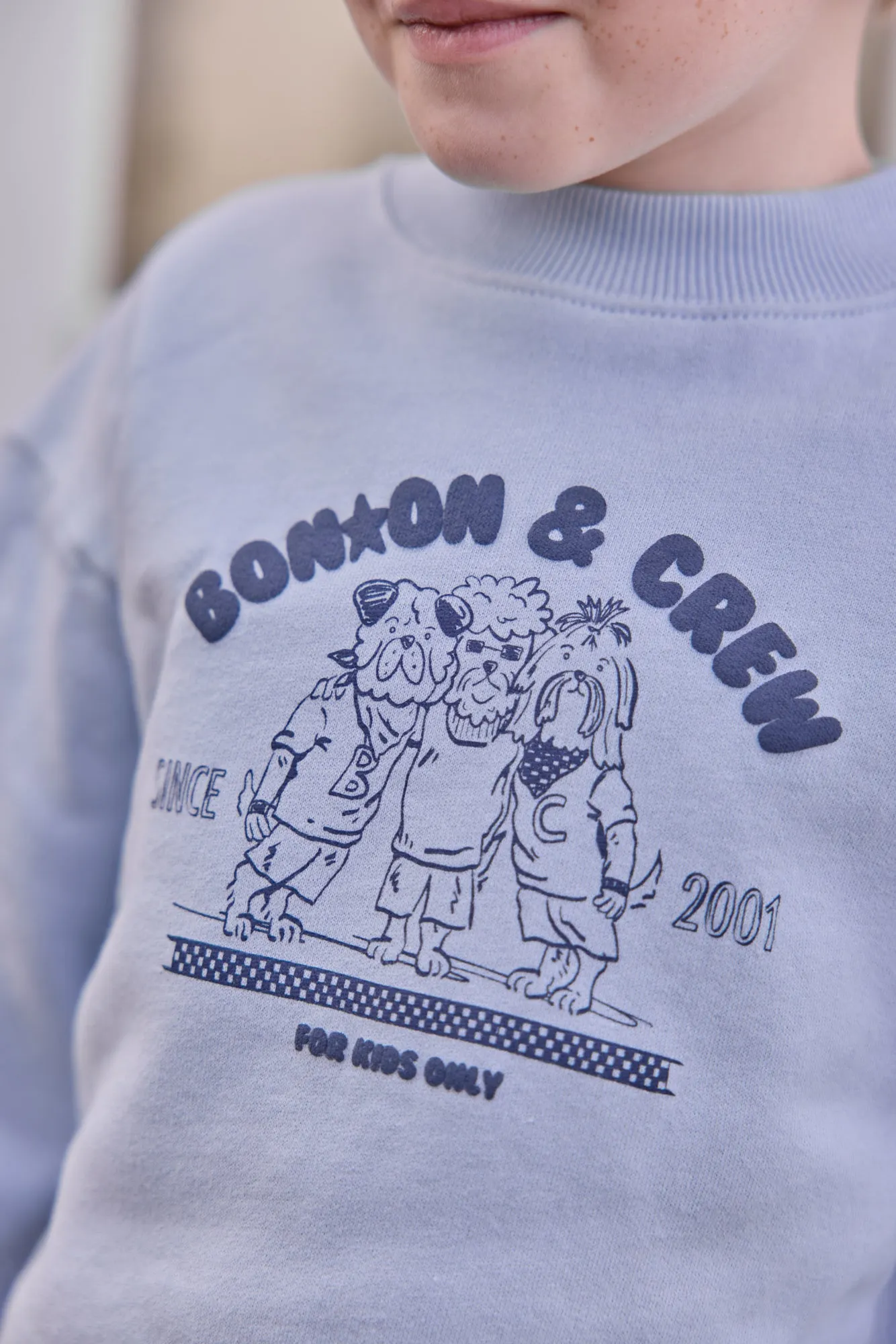 Bonton Laurel Crew t-shirt langærmet blå hunde