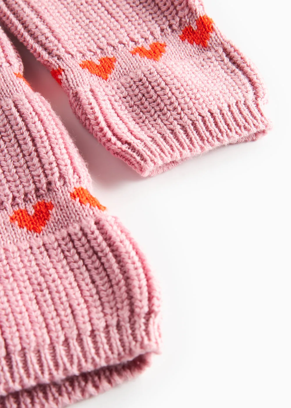MarMar Daso strikkjole Soft Berry Hearts hjerter