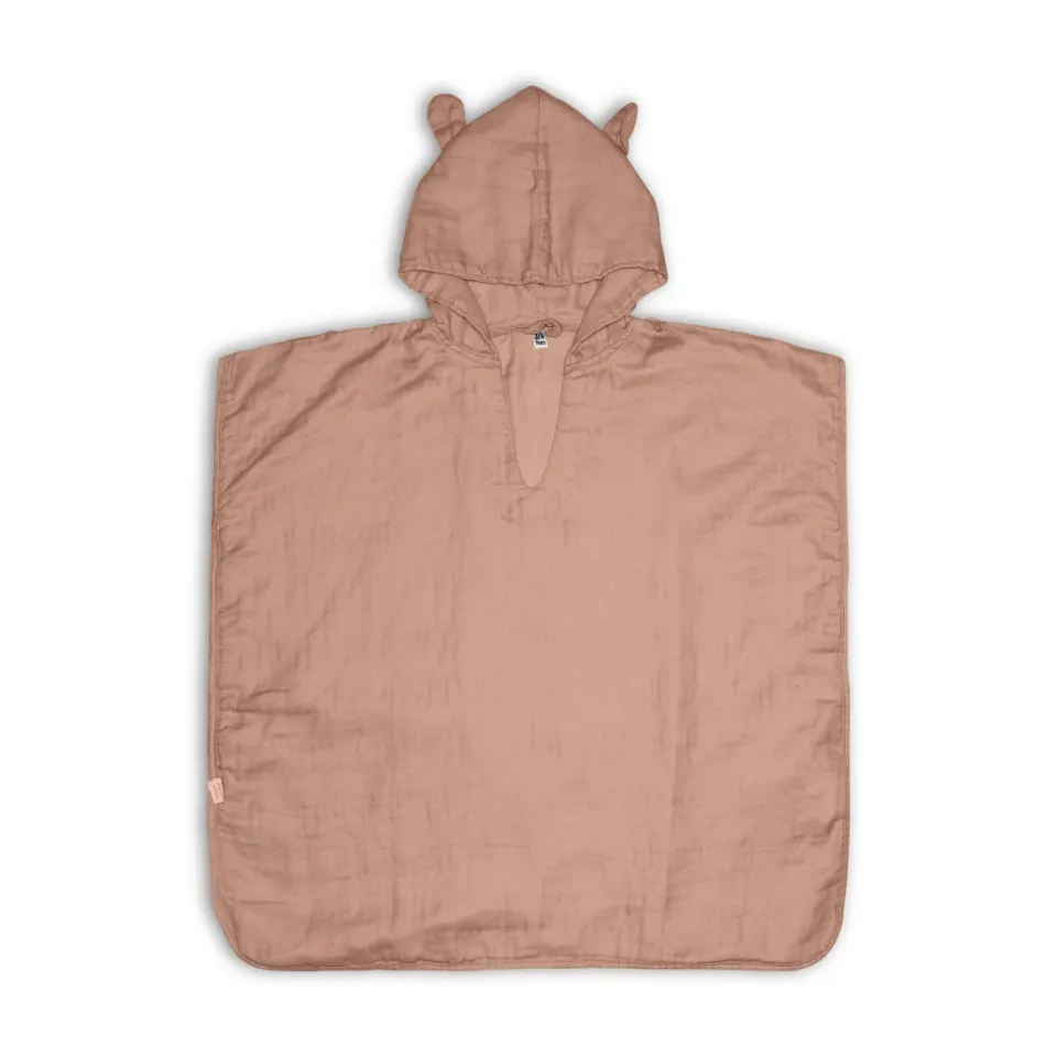 nuuroo Flor poncho Rose dust musselin økologisk bomuld