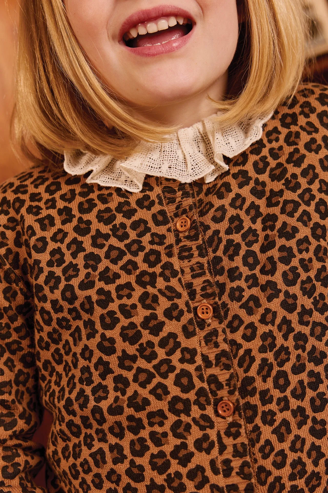 Bonton Lilou Léopard cardigan bomuld