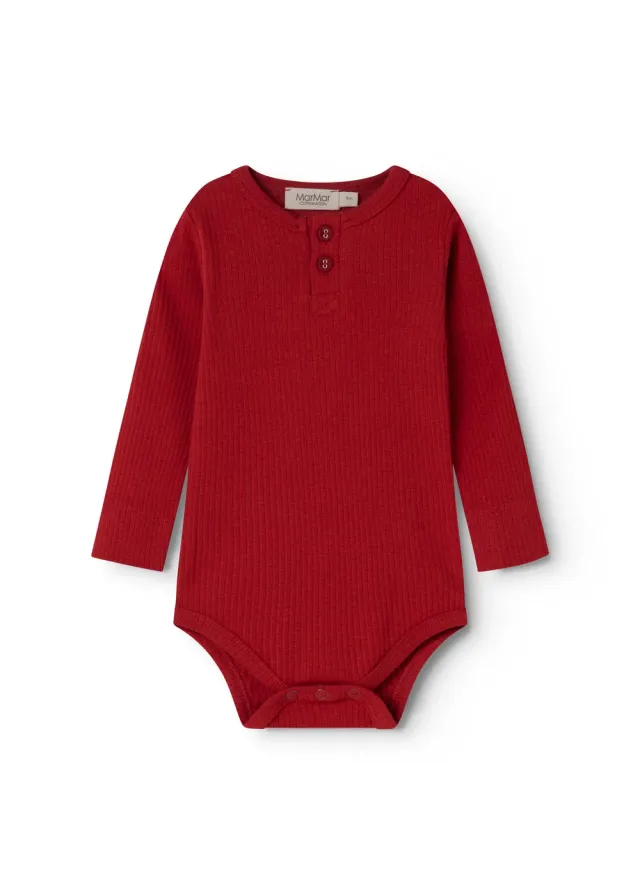 MarMar Copenhagen Body LS bodystocking Cherry rib