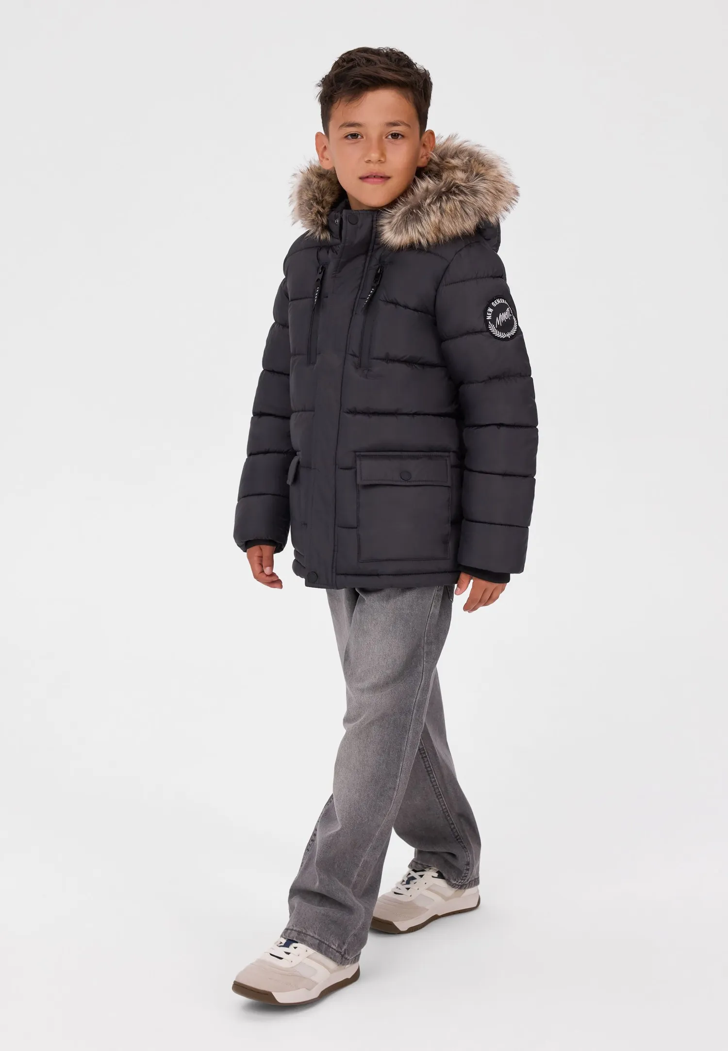 Minoti 45249 parka grå foret til drenge