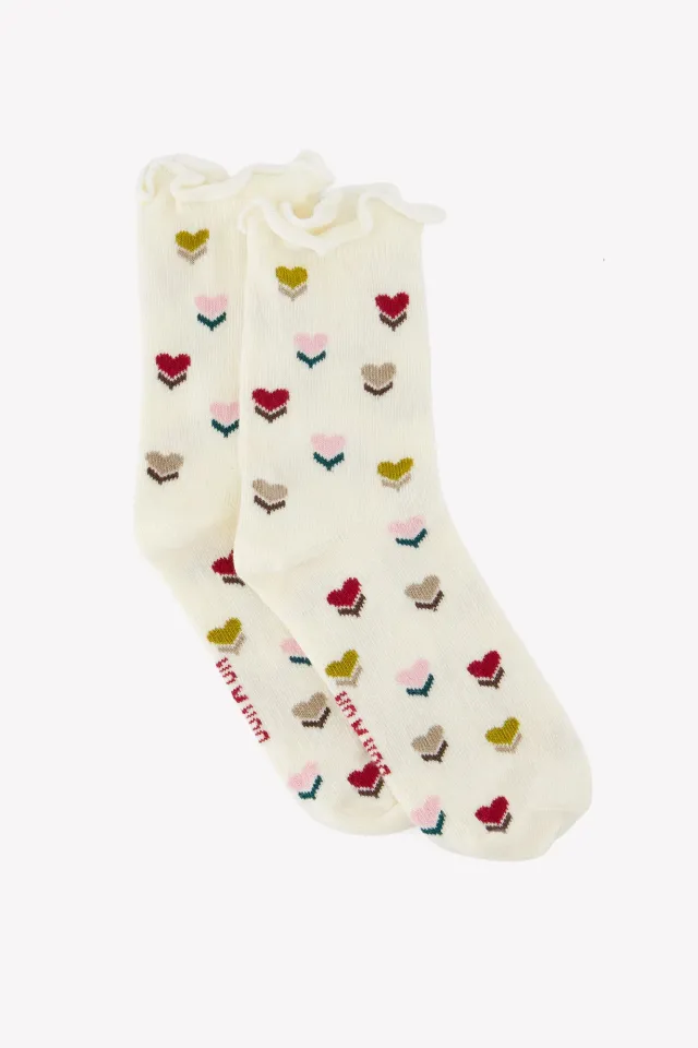 Bonton Love Love strømper hjerter bomuld