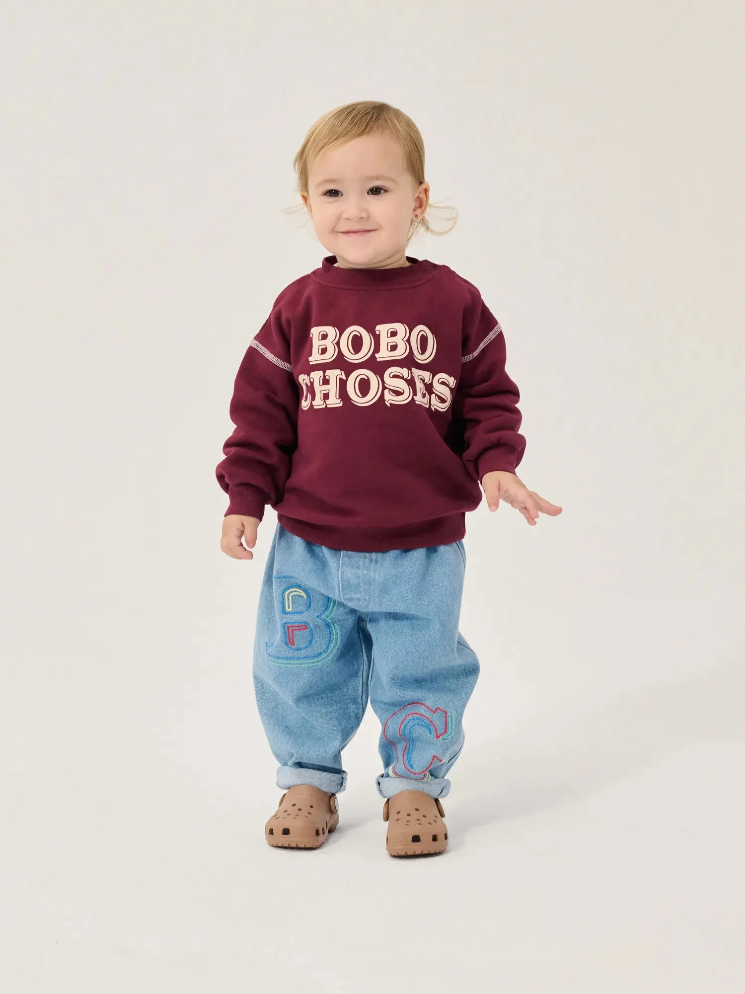 Bobo Choses All About Monsters sweatshirt bordeaux 3M bomuld