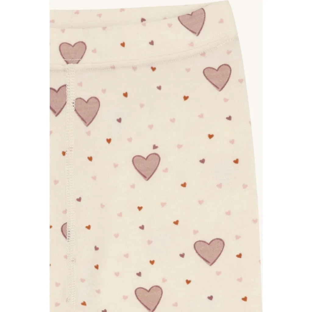 Hust & Claire Laki Hearts leggings Off White uld-bambus