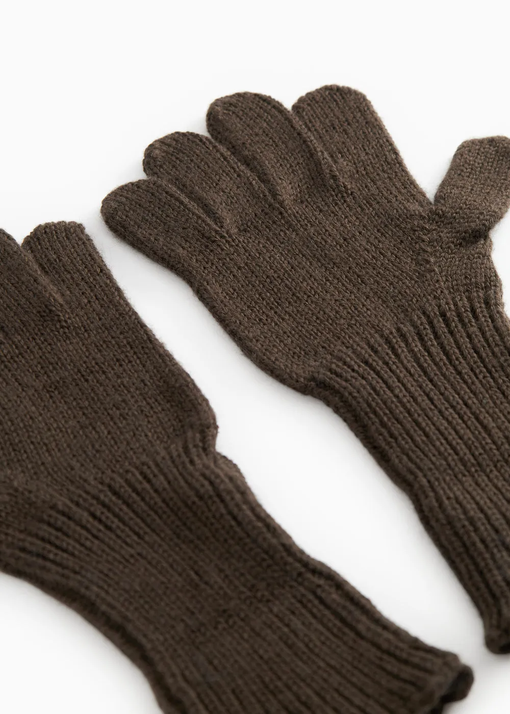 MarMar Aske strikhandsker Dark Roast uld