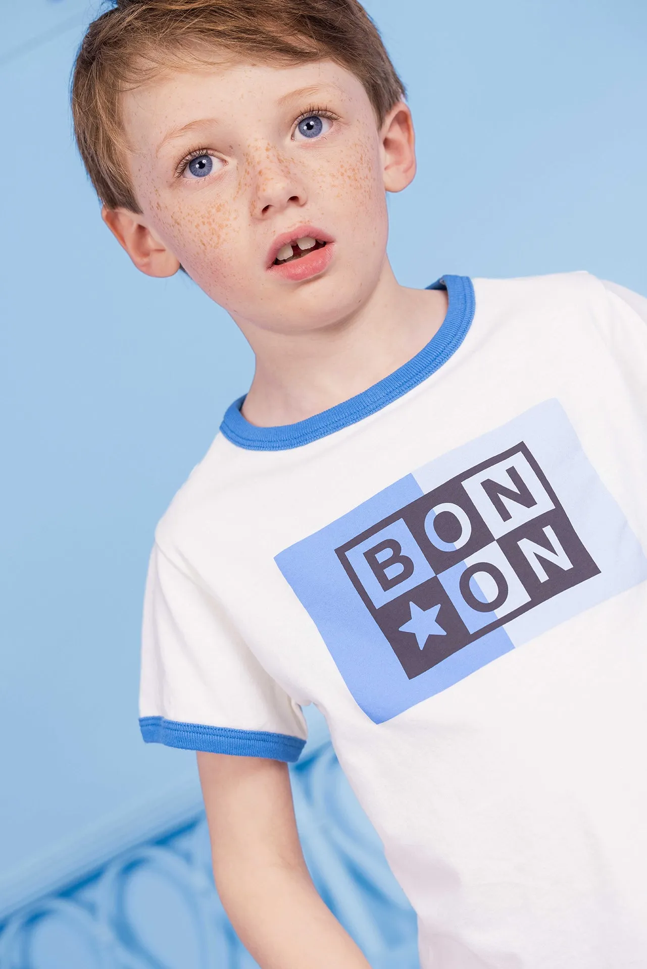 Bonton Napo Milk T-shirt Milk blå grafik