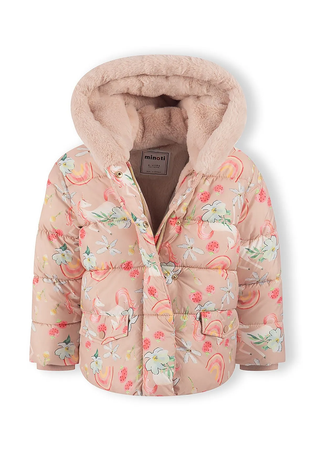 Minoti 45281 vinterfrakke pige rosa enhjørning