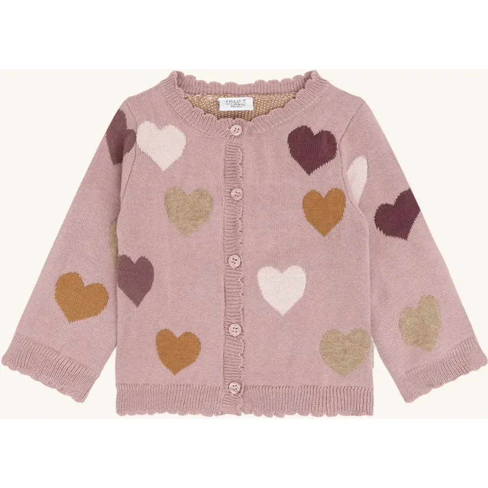 Hust & Claire HCCilja Lovely cardigan Heather hjerter
