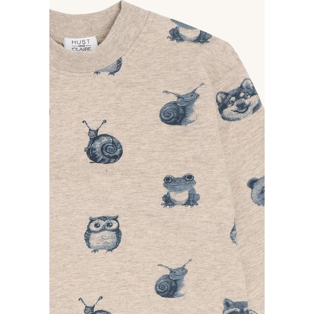 Hust & Claire HCAnton Forest Heads bluse Beige Melange