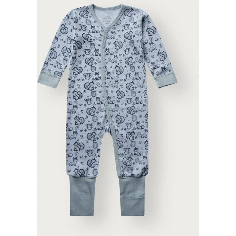 Hust & Claire Mobi Woodland natdragt Baby Blue merino