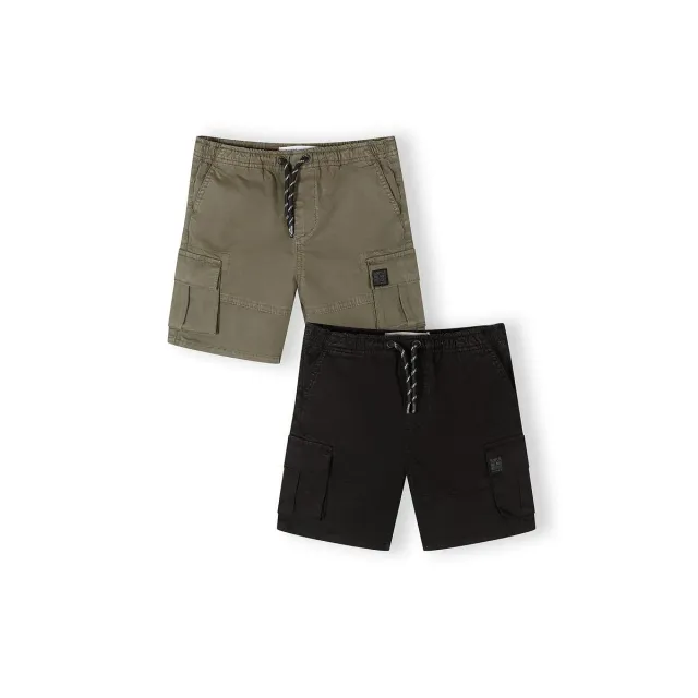 Minoti 44933 cargoshorts 2-pak sort elastiktalje