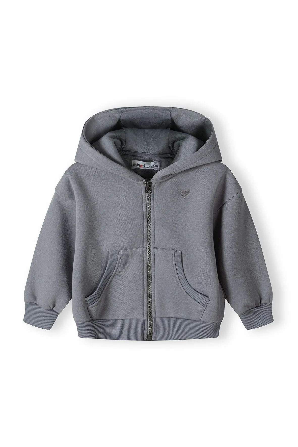 Minoti 39718 hoodie grå med lynlås pige