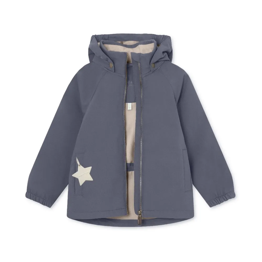 MINI A TURE Mataden softshell forårsjakke Ombre Blue vindtæt